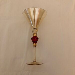 Pier One amber Lustre Goblet Cranberry Vintage GORGEOUS
